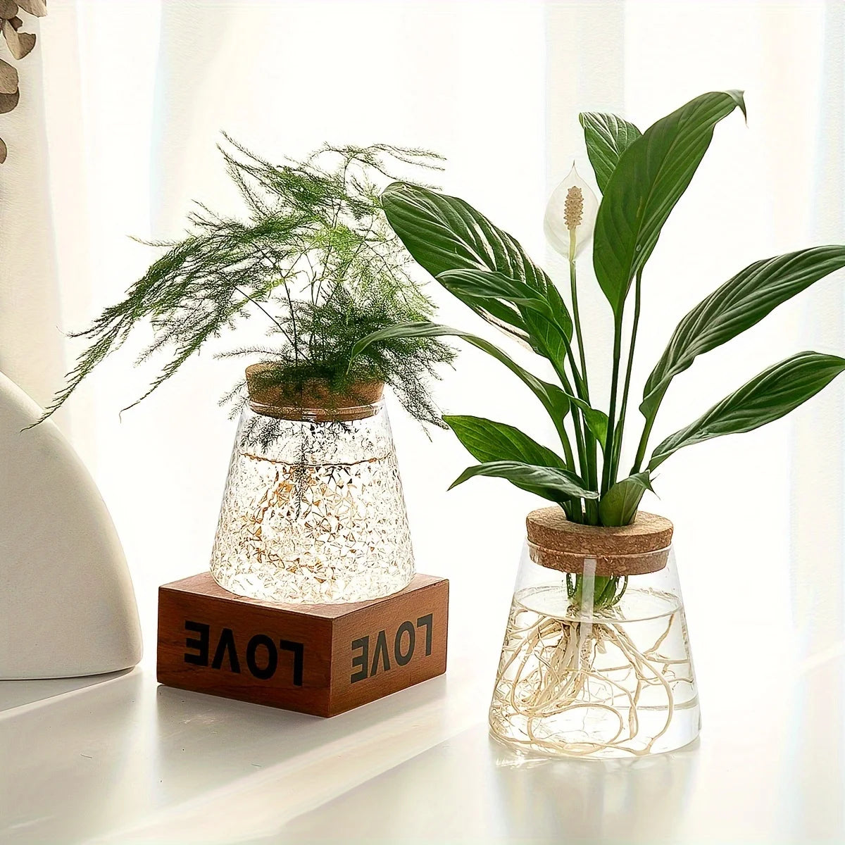 Set Mosslight Flare Hydroponic Vase